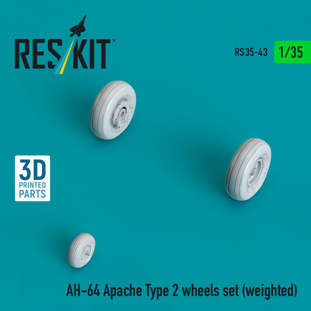 AH-64 Apache type 2 wheels set (weighted) (3D Printed)
