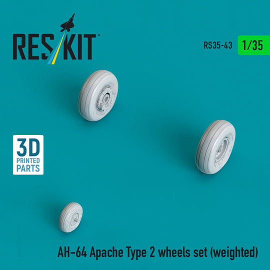 AH-64 Apache type 2 wheels set (weighted) (3D Printed)