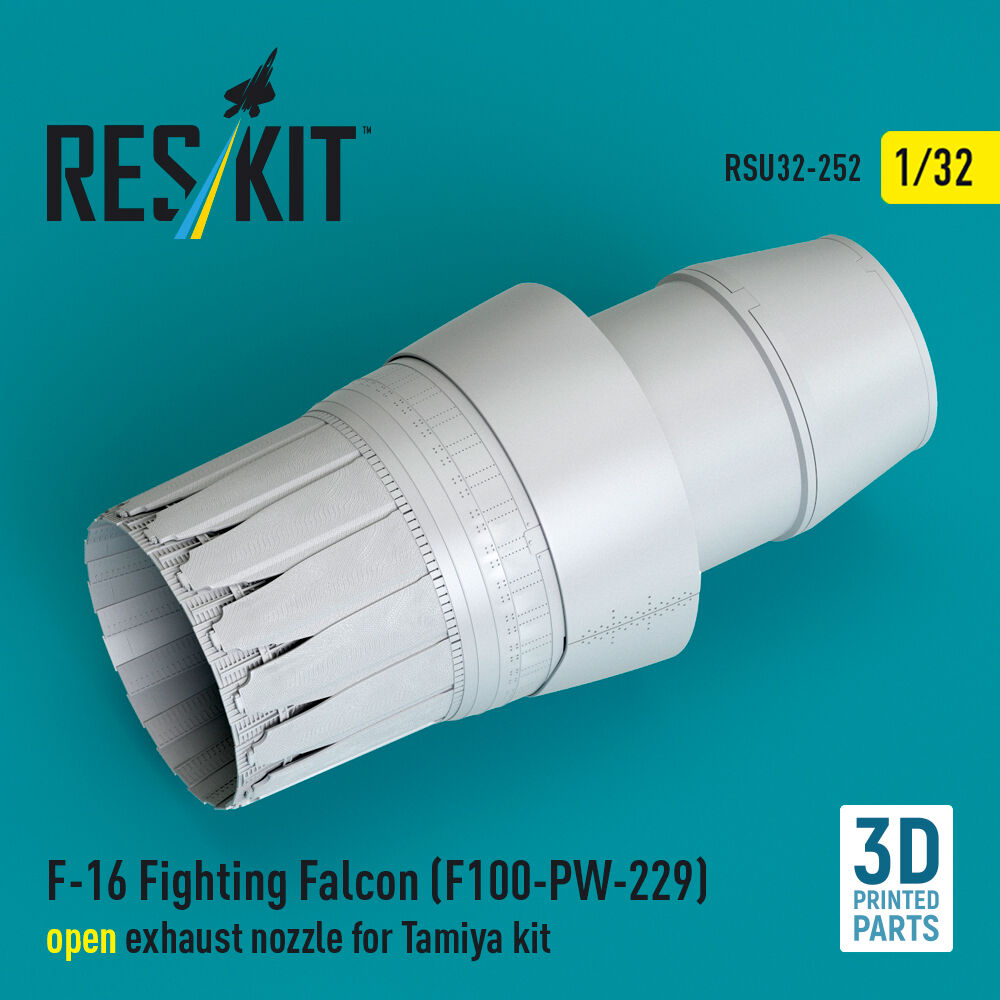 F-16 Fighting Falcon (F100-PW-229) open exhaust nozzle for Tamiya kit (3D Printed)