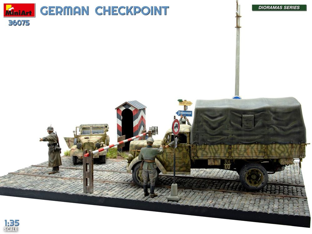 German Checkpoint. 3t Cargo Truck 3,6-36S & Kfz.1 Type 170VK w/ Feldgendarmerie. Big Set