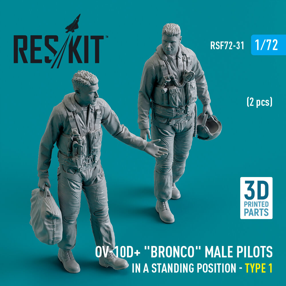 OV-10D+ Bronco male pilots (in a standing position - type 1) (2 pcs) (3D Printed)