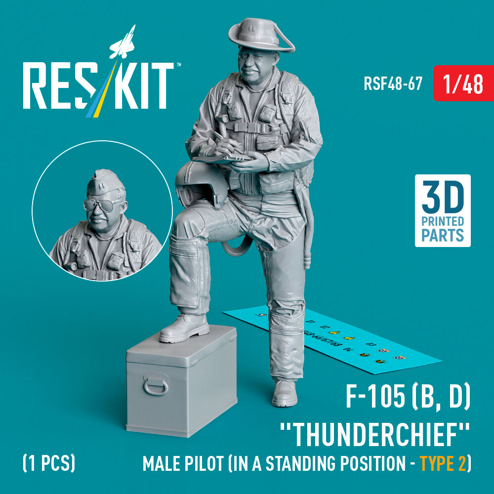 F-105 (D,F,G) Thunderchief male pilot (in a standing position - type 2) (1 pcs) (3D Printed)