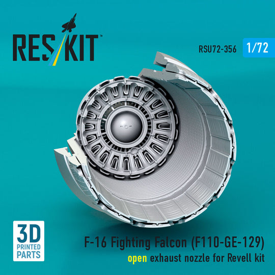 F-16 Fighting Falcon (F110-GE-129) open exhaust nozzle (3D Printed) for Revell