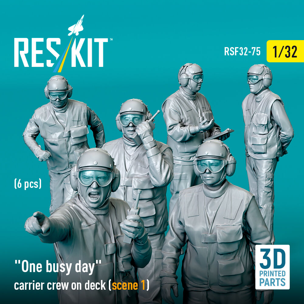 One busy day carrier crew on deck (scene 1) (6 pcs) (3D Printed)