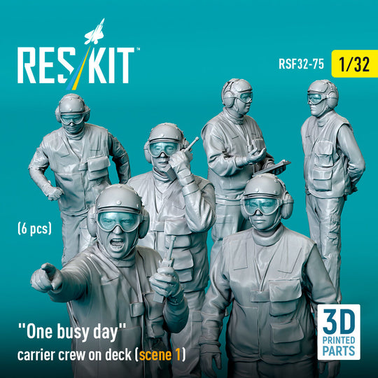 One busy day carrier crew on deck (scene 1) (6 pcs) (3D Printed)