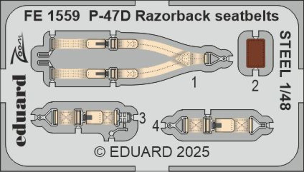 P-47D Razorback seatbelts STEEL for Miniart