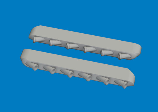 P-51D exhaust stacks w/ fairing PRINT for Arma Hobby