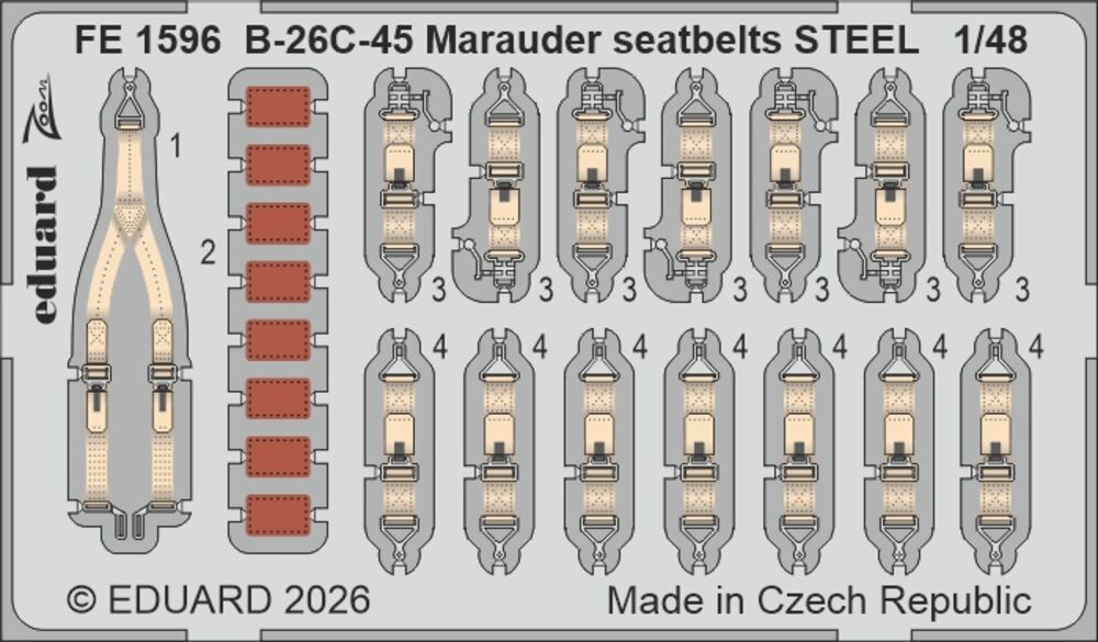 B-26C-45 Marauder seatbelts STEEL for ICM
