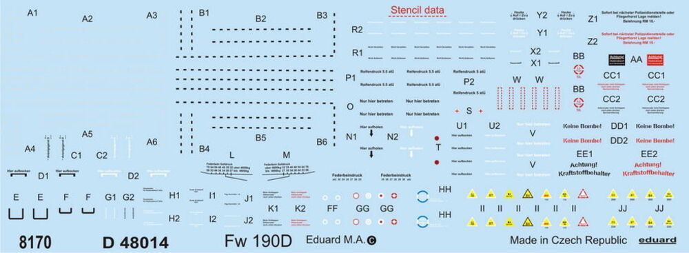 Fw 190D stencils