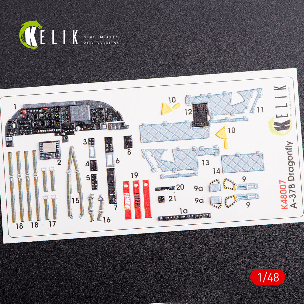 A-37B Dragonfly interior 3D decals for Trumpeter kit