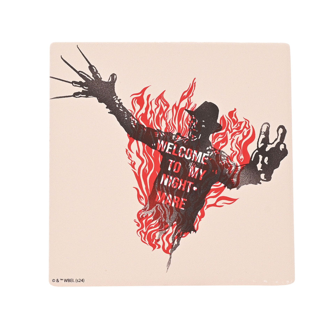 Warner Bros Nightmare on Elm Street Square Coaster - Freddy on Fire