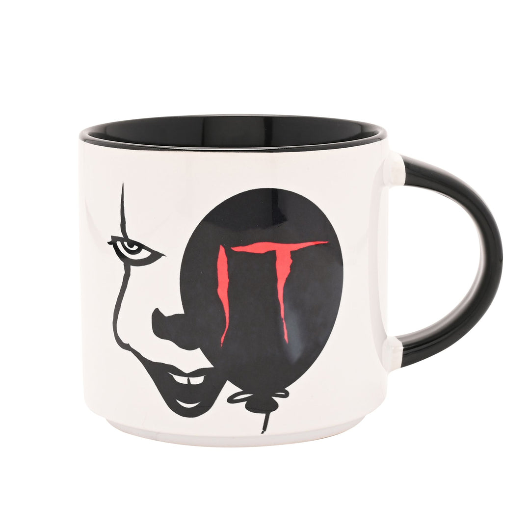 Warner Bros IT Black Mug 14oz - Pennywise Face and Balloon