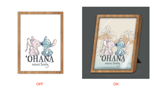 STITCH & ANGEL - Ohana means Family - Framed Lamp