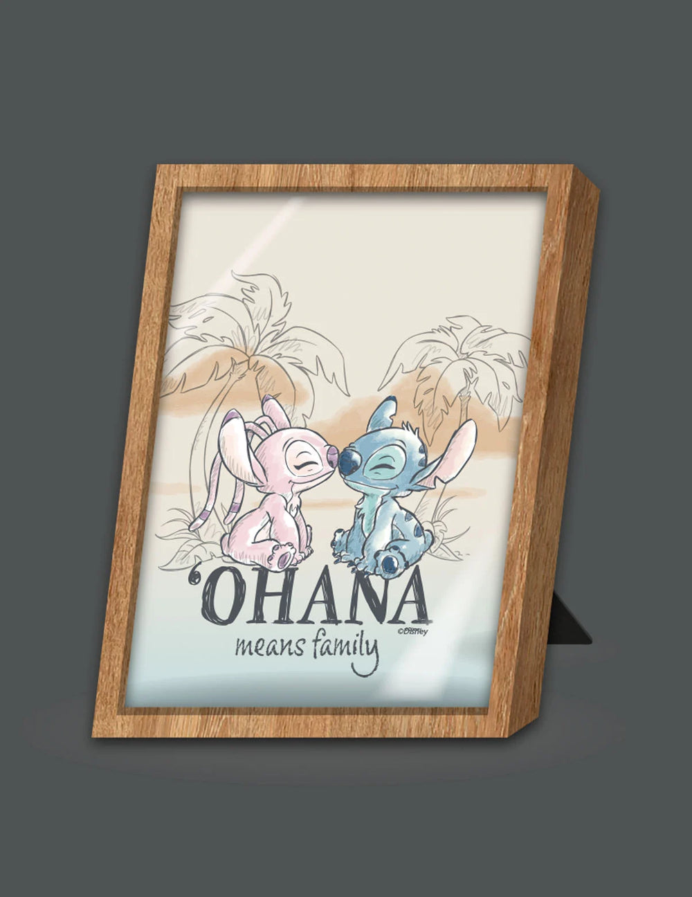 STITCH & ANGEL - Ohana means Family - Framed Lamp