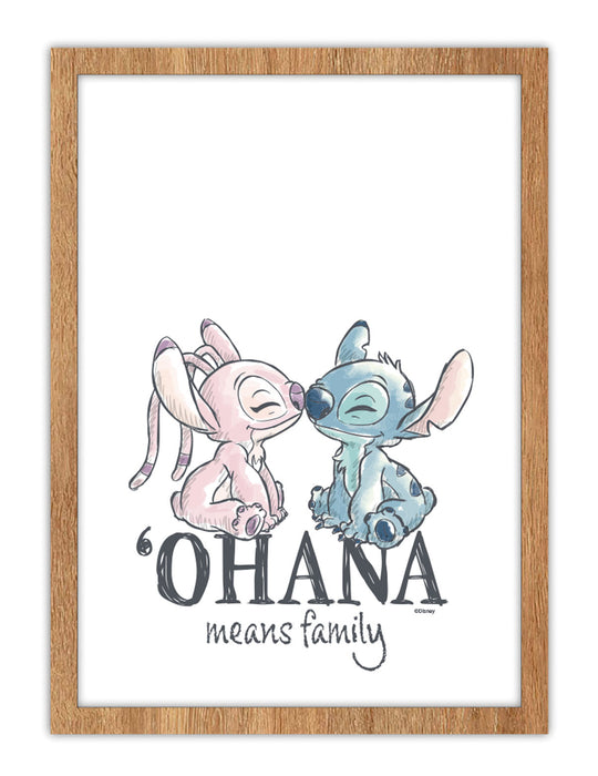 STITCH & ANGEL - Ohana means Family - Framed Lamp