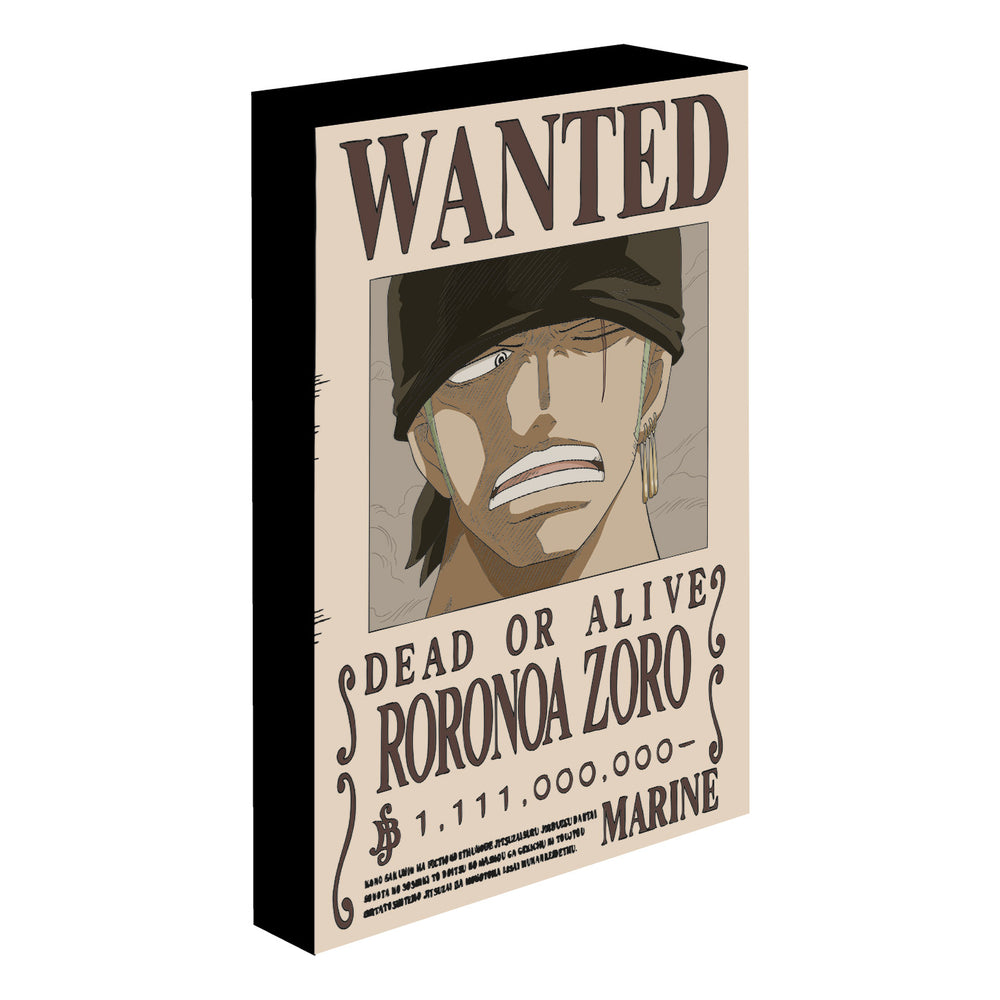 ONE PIECE - Zoro Wanted - Light Canvas 40X30 Cm