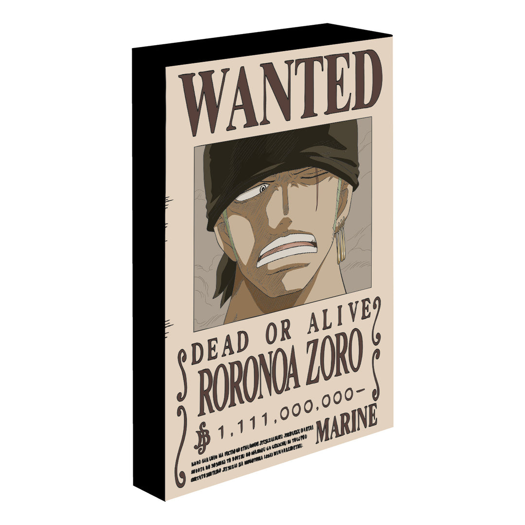 ONE PIECE - Zoro Wanted - Light Canvas 40X30 Cm