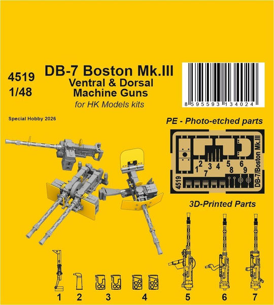 DB-7 Boston Mk.III Ventral & Dorsal Machine Guns for HK Models