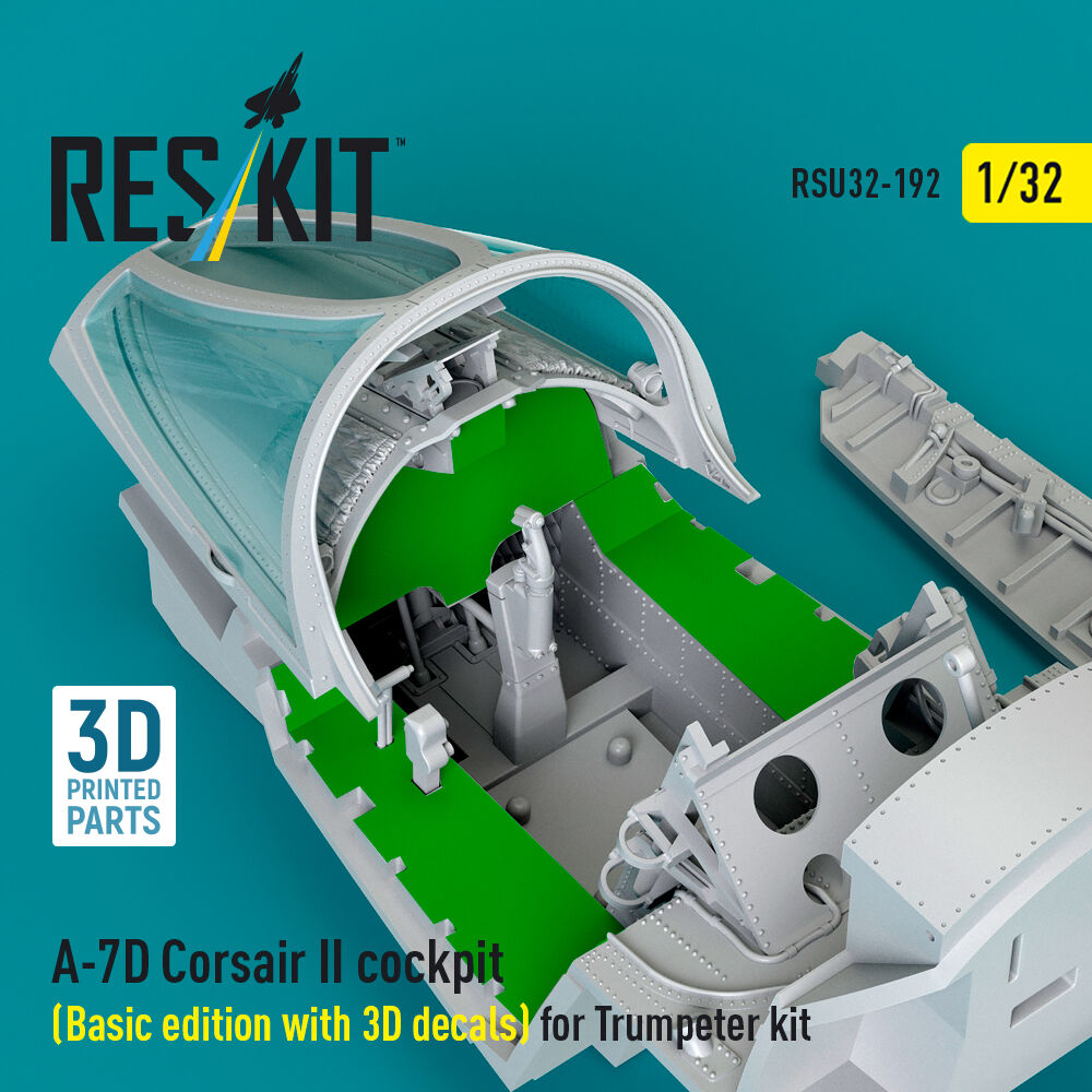A-7D Corsair II cockpit (Basic edition with 3D decals) for Trumpeter kit (3D Printed)