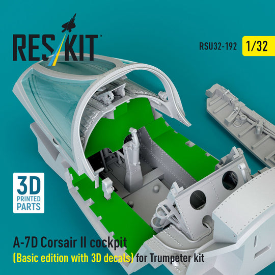 A-7D Corsair II cockpit (Basic edition with 3D decals) for Trumpeter kit (3D Printed)