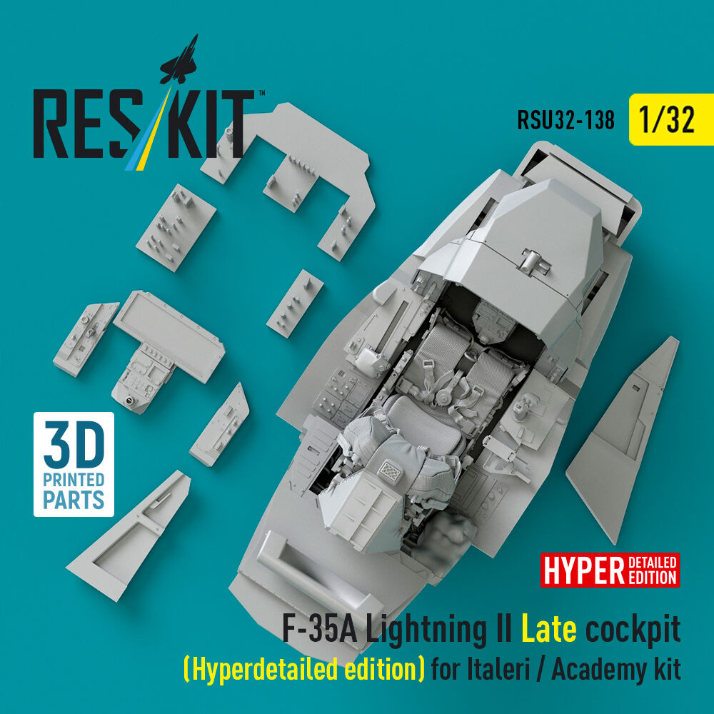 F-35A Lightning II Late cockpit (Hyperdetailed edition) for Italeri / Academy kit (3D Printed)