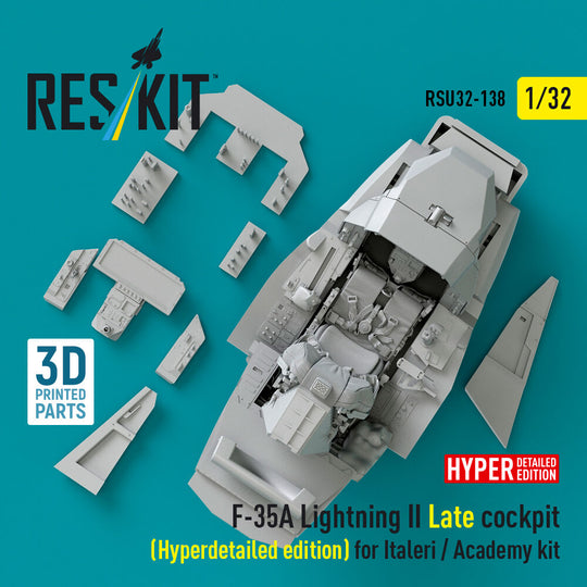 F-35A Lightning II Late cockpit (Hyperdetailed edition) for Italeri / Academy kit (3D Printed)