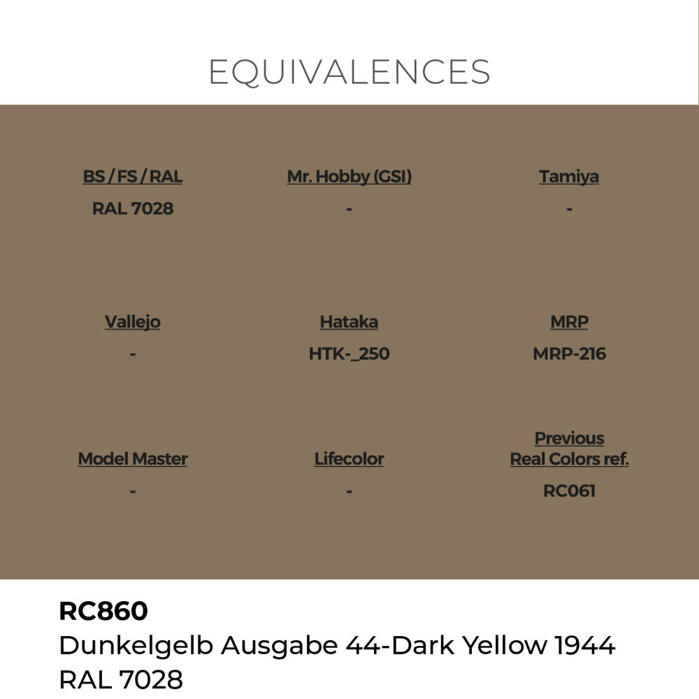 Real Colors: Dunkelgelb Ausgabe 44-Dark Yellow 1944 RAL 7028 17 ml.