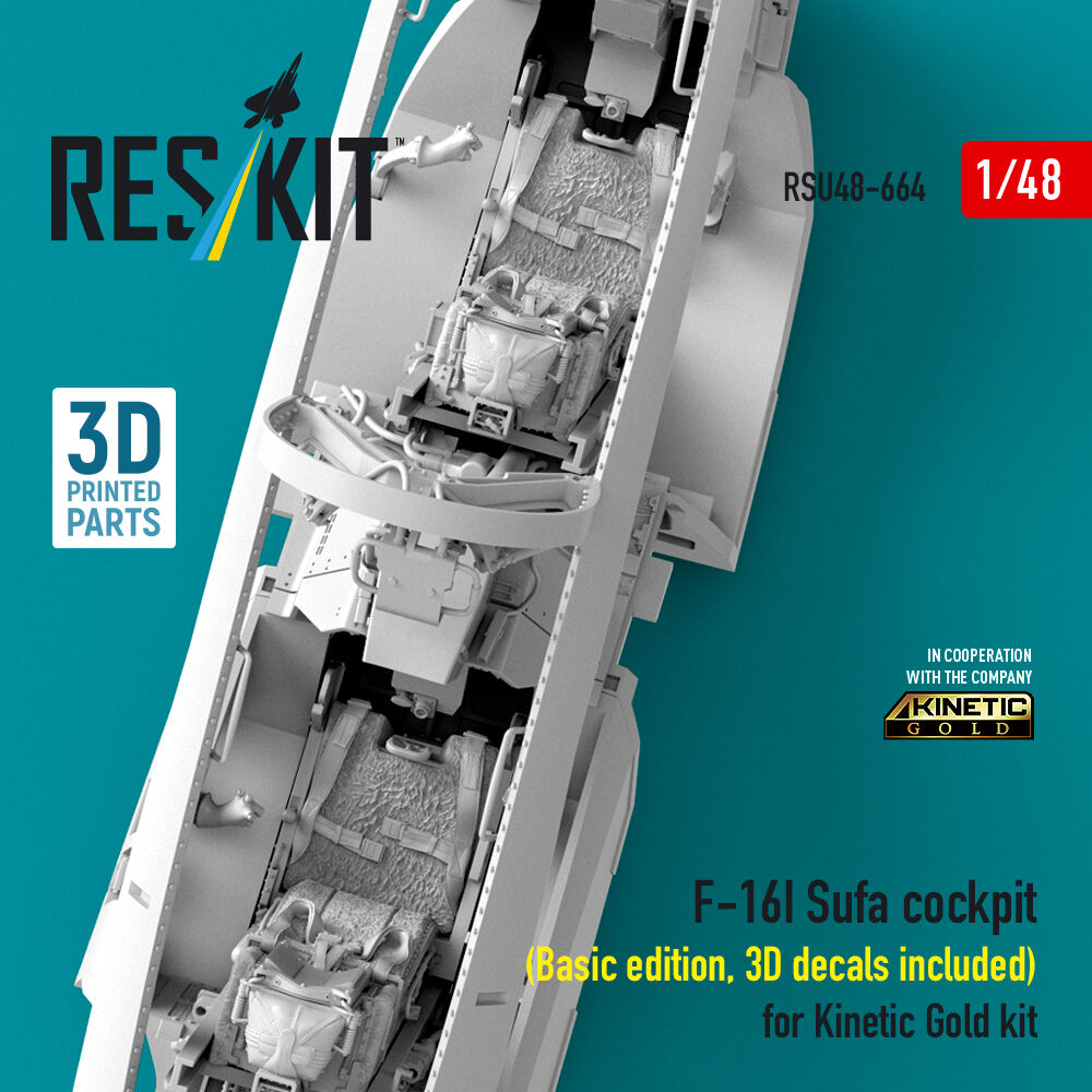 F-16I Sufa cockpit (Basic edition, 3D decals included) (3D Printed) for Kinetic