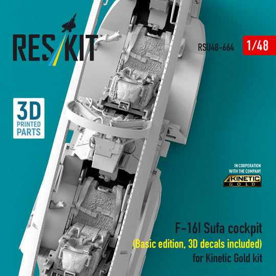 F-16I Sufa cockpit (Basic edition, 3D decals included) (3D Printed) for Kinetic