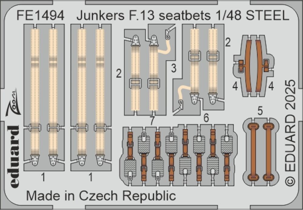 Junkers F.13 seatbelts STEEL   MINIART