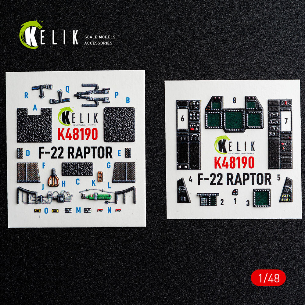 F-22 Raptor - interior 3D decals for Hasegawa