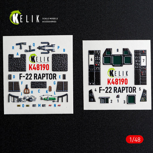 F-22 Raptor - interior 3D decals for Hasegawa