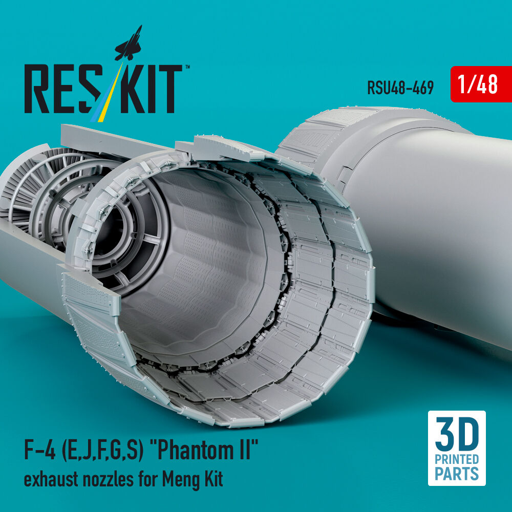 F-4 (E, J, F, G, S) Phantom II exhaust nozzles for Meng kit (3D Printed)