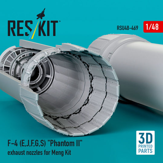F-4 (E, J, F, G, S) Phantom II exhaust nozzles for Meng kit (3D Printed)