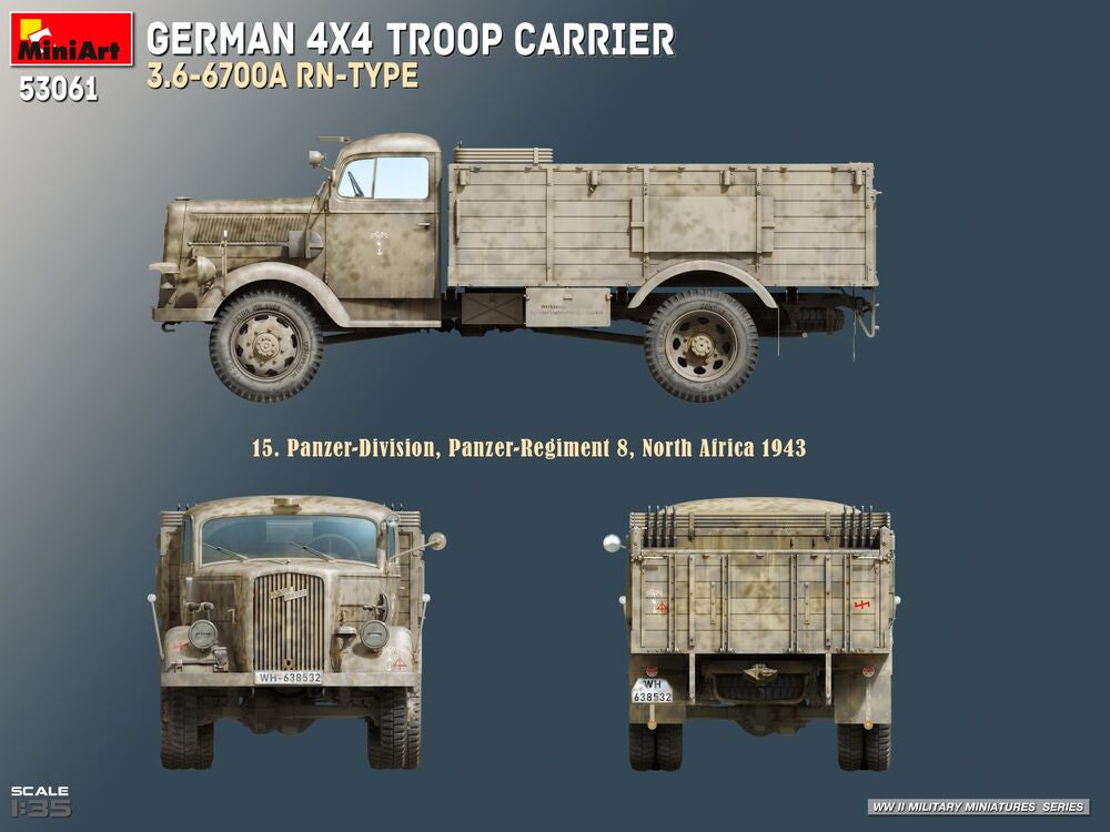 German 4x4 Troop Carrier 3.6-6700A Rn-Type