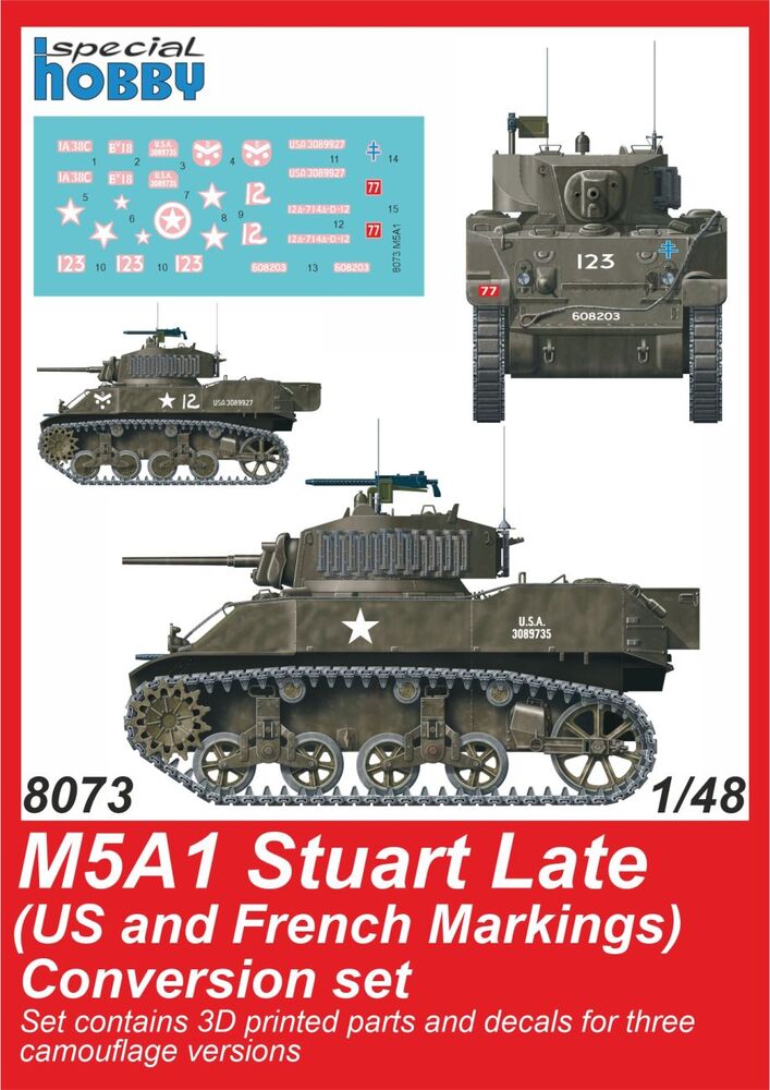 M5A1 Stuart Late (US Army) Conversion set for Tamiya