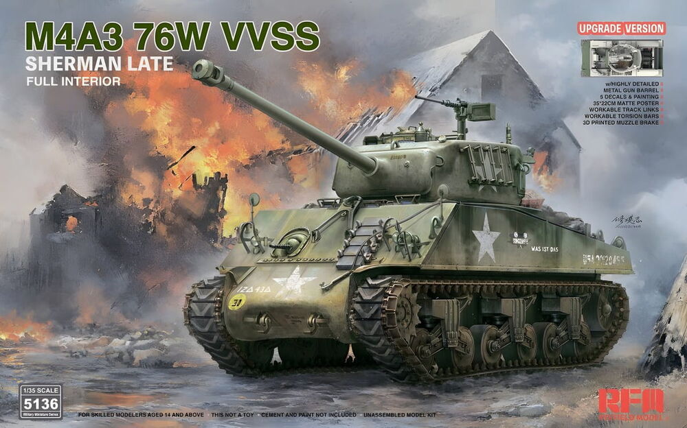 M4A3 76W VVSS Sherman Late Upgrade Version Full Interior