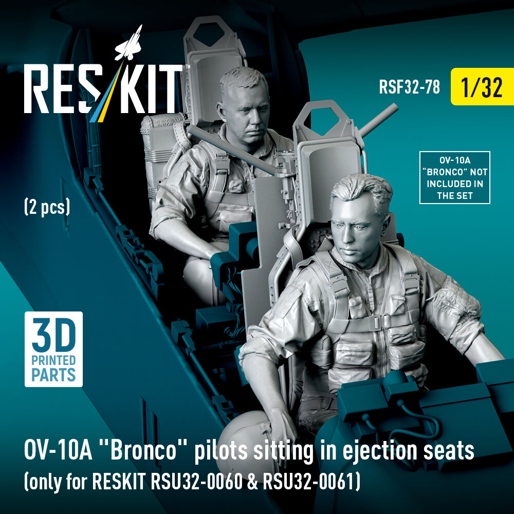 OV-10A Bronco pilots sitting in ejection seats (2 pcs) (only for RESKIT RSU32-0060 & RSU32-0061) (3D Printed)