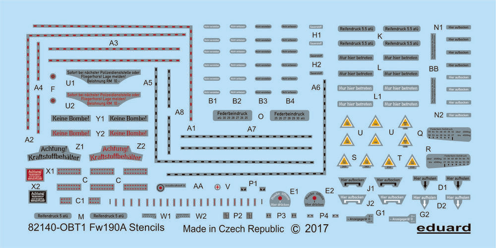 Fw 190 A stencils for Eduard