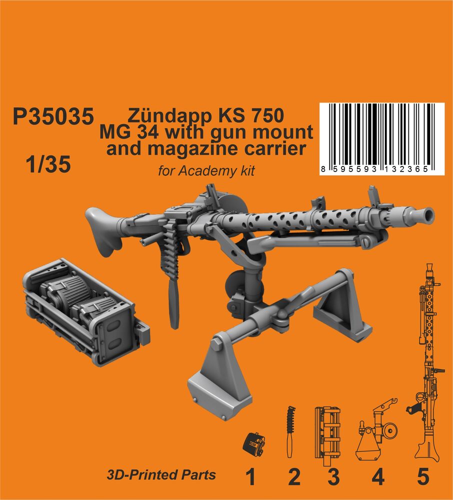 Zündapp KS 750 MG 34 with gun mount and magazine carrier  / for Academy kit