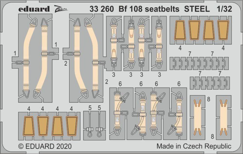 Bf 108 seatbelts STEEL for Eduard