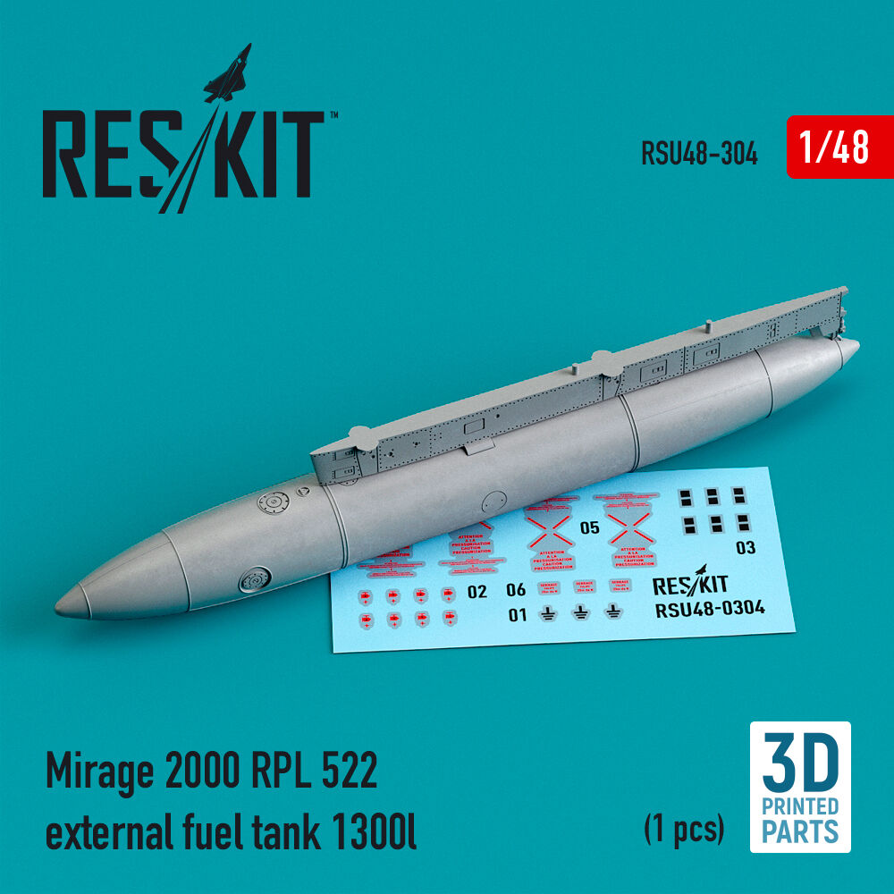 Mirage 2000 RPL 522 external fuel tank 1300lt (3D Printed)