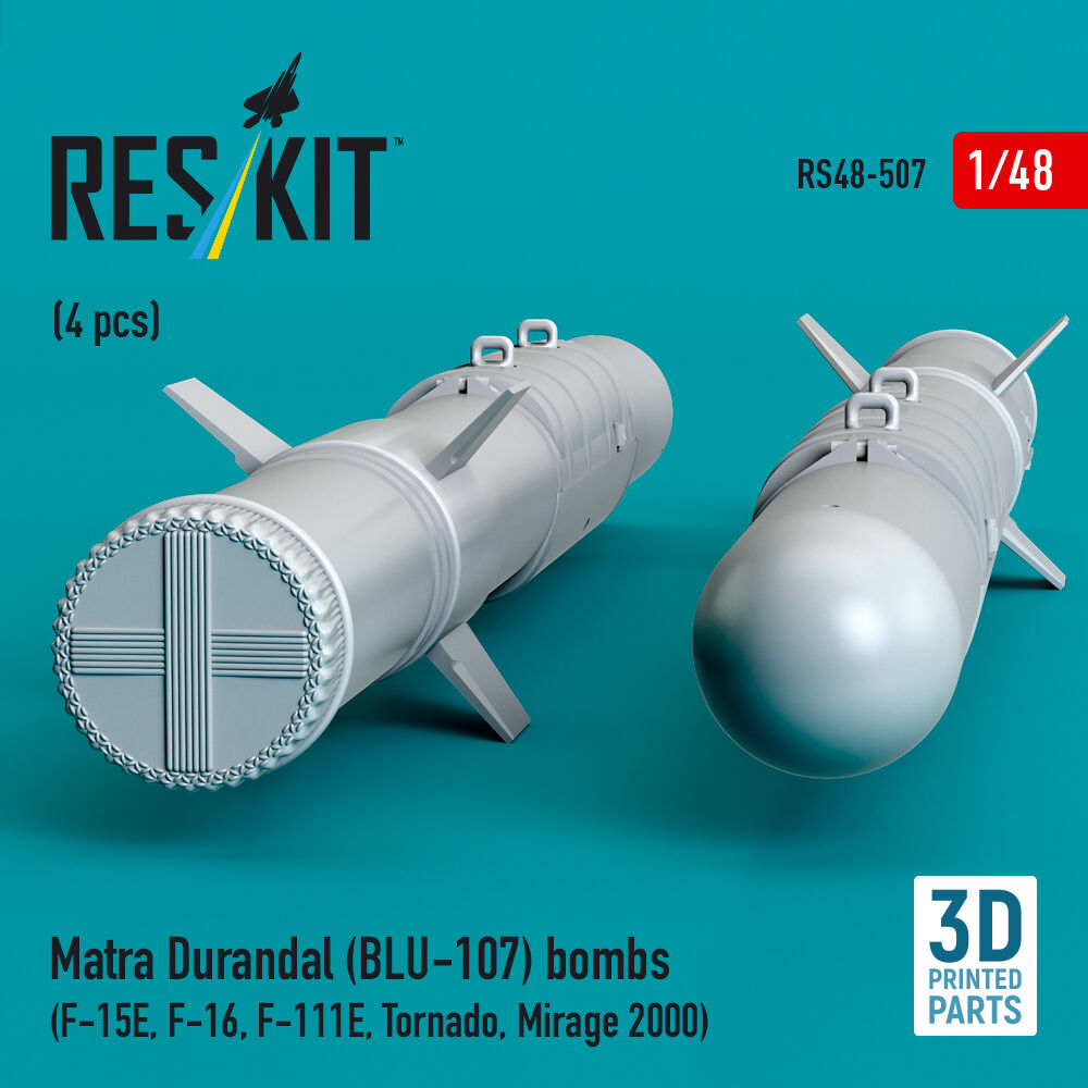 Matra Durandal (BLU-107) bombs (4 pcs) (F-15E, F-16, F-111E, Tornado, Mirage 2000) (3D Printed)