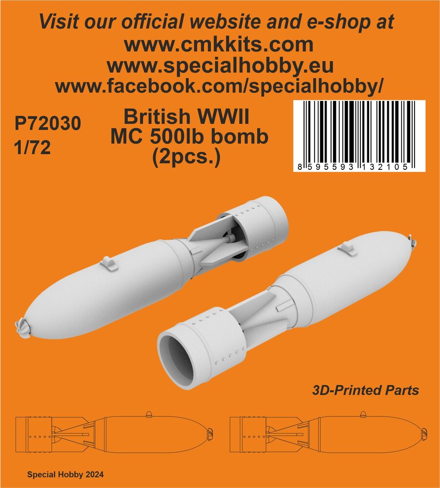 British WWII MC 500lb bomb Mk.IV (2pcs.)