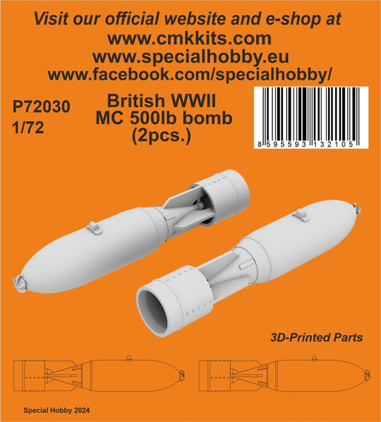 British WWII MC 500lb bomb Mk.IV (2pcs.)