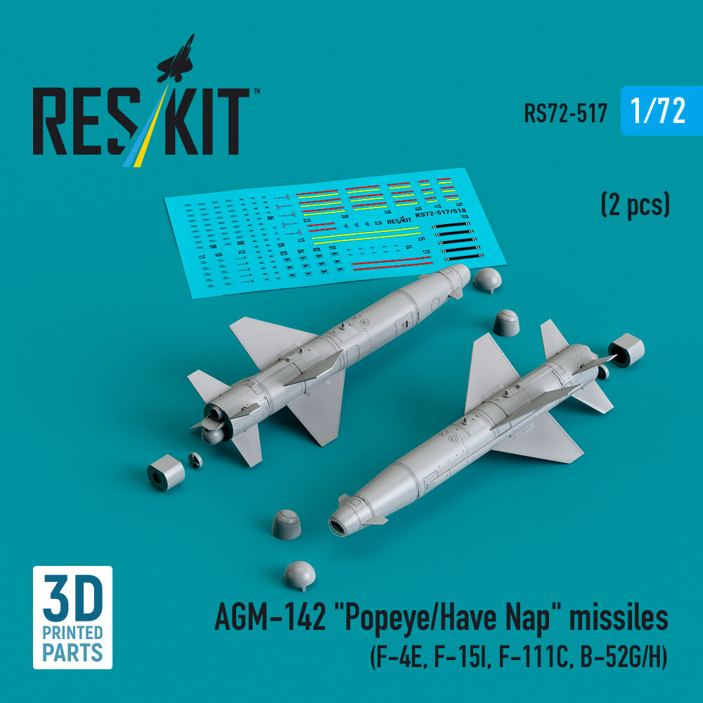 AGM-142 Popeye/Have Nap missiles (2 pcs) (F-4E, F-15I, F-111C, B-52G/H) (3D Printed)