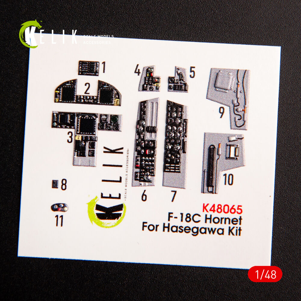 F-18C Hornet interior 3D decals for Hasegawa kit