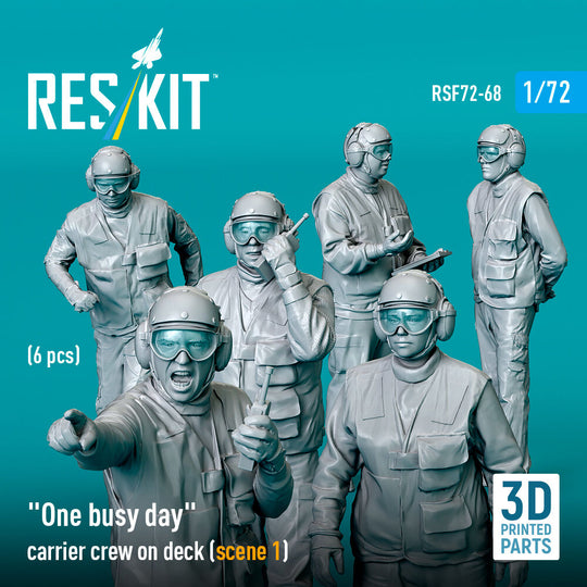 One busy day carrier crew on deck (scene 1) (6 pcs) (3D Printed)