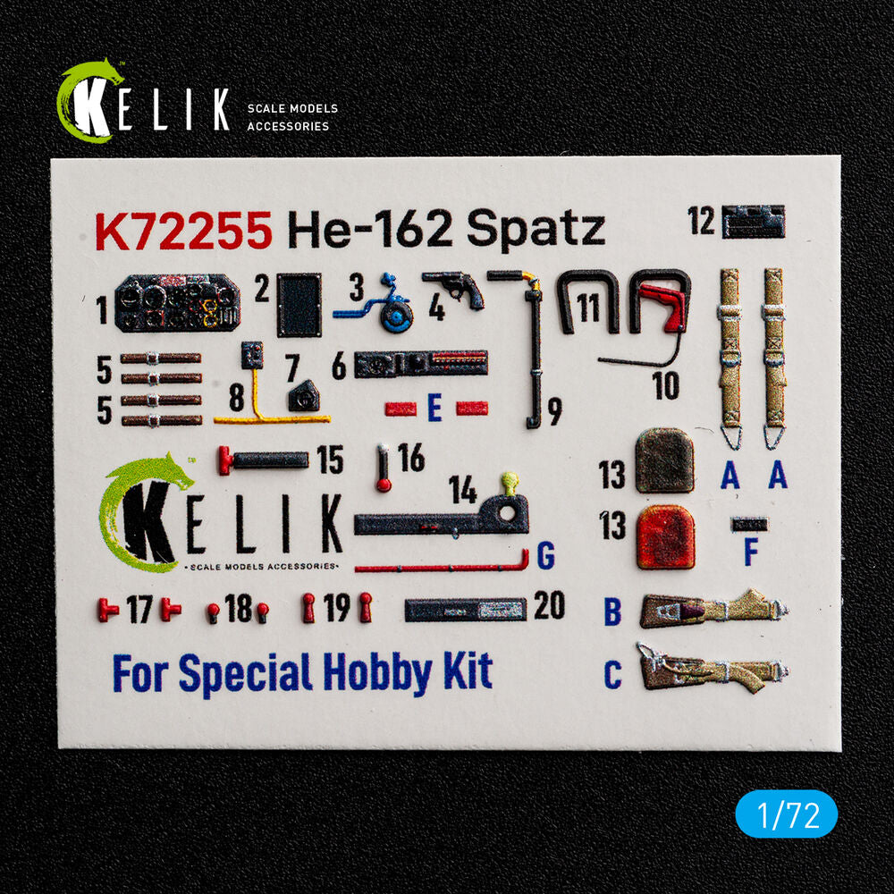 He-162 Spatz - interior 3D decals for Special Hobby