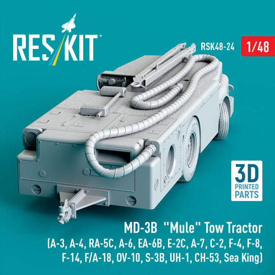 MD-3B Mule Tow Tractor (A-3, A-4, RA-5C, A-6, EA-6B, E-2C, A-7, C-2, F-4, F-8, F-14, F/A-18, OV-10, S-3B, UH-1, CH-53, Sea King) (3D Printed model kit)